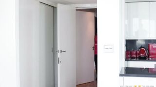 Leigh Darby takes his fat cock from the rear