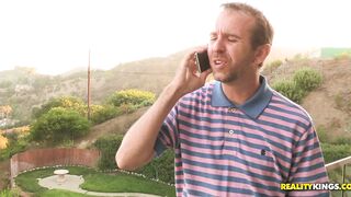 Valentina Nappi and Mischa Brooks sucking two black cocks