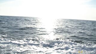 Sexy chick Dani Daniels posing nude on her boat