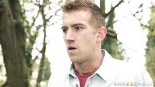 Anita Bellini sucks his dick on the forrest