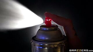 Krysta Kaos is on her knees sucks his prick