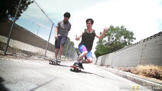 Keisha Grey and her buddies finds an empty pool to skate