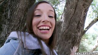 Hot chick Jamie Jackson outdoors wearing a sexy shorts