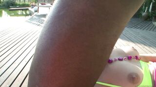 Valentina Nappi does a rimjob near the pool