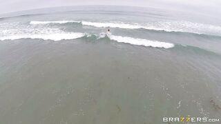 Penny Pax having fun on the beach