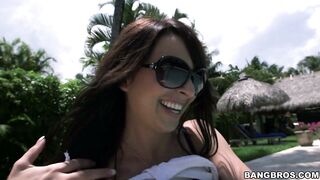 Kali Kavalli in a sunglasses showing off her tits