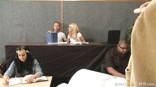 Kayla Kayden showing him her big juggs and pink panties