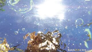 Ava Addams wets her ginormous tits in her pool