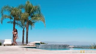 Ava Addams wets her ginormous tits in her pool