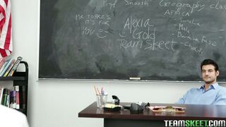 Alexia Gold seduced her professor in the classroom