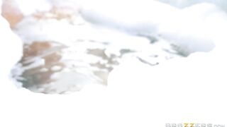 Erica Fontes covers her juicy jugs with foam