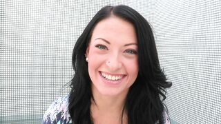 Kelly Diamond giving interview and showing her butt