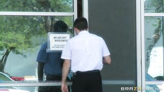 Phoenix Marie and Kendra Lust fucking two cocks in the office