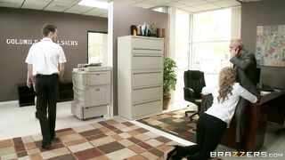 Phoenix Marie and Kendra Lust fucking two cocks in the office