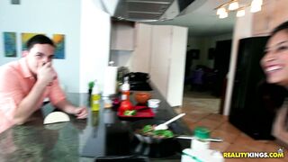 Jade Jantzen prepares a lunch for her boyfriend