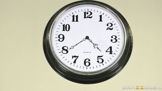 Leigh Darby flashing her cleavage right in front of her student