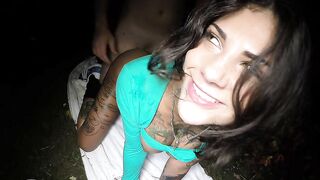 Bonnie Rotten getting slammed doggy style ourdoor
