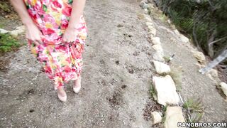 Veronica Avluv demonstrates her goods outdoors