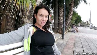 Franceska Jaimes showing off her butt in public