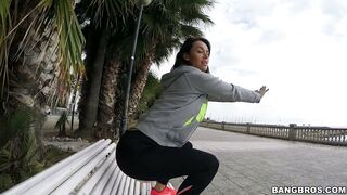 Franceska Jaimes showing off her butt in public