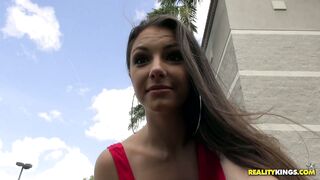 Alexis Rodriguez wearing sexy dress and high heels