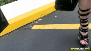 Alexis Rodriguez wearing sexy dress and high heels