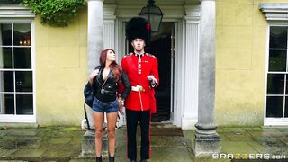Madison Ivy seduces a Palace Guard by showing him her tits