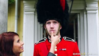 Madison Ivy seduces a Palace Guard by showing him her tits