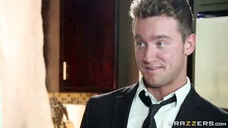 Ashton Blake has him squeeze and worship her large breasts