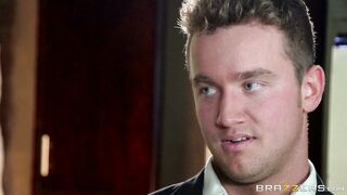 Ashton Blake has him squeeze and worship her large breasts