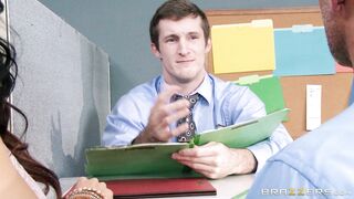 Ariana Marie sucks cock in few inches away from Isis Love